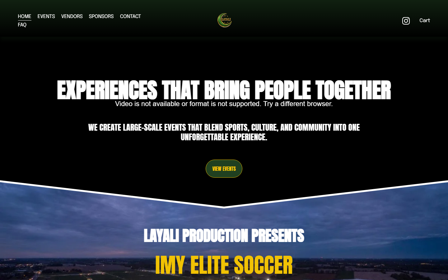 Layali Productions website homepage